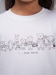 Áo T Shirt Cho Bé In Chữ I Love Farm