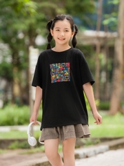 Áo Phông Trẻ Em Cotton In Mê Cung Màu Sắc 8 - 15 Tuổi
