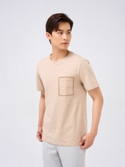 Áo Phông Nam Cotton Compact Cổ Tròn Phối Túi Ngực