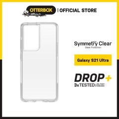 Ốp Lưng Samsung Galaxy S21 Ultra 5G Otterbox Symmetry Series Clear | Kháng khuẩn | DROP+ 3xTested - Hàng Chính hãng PGI