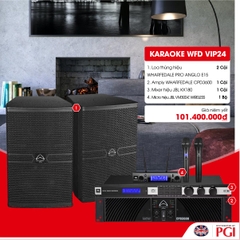 KARA WFD VIP24 - Combo Karaoke (Loa Wharfedale Pro Anglo E15 + WFD CPD3600 + JBL KX180 + JBL VM300) - Hàng Chính hãng PGI