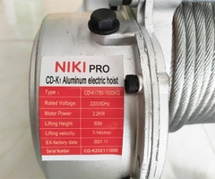 Tời điện đa năng NIKI KCD750-1500 100m 220V