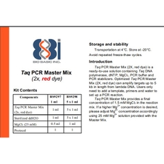 Bộ nhuộm PCR - Taq PCR Master Mix (2X, Red Dye), Mã: BS9297/BS9298, lọ 1ml, Hãng BioBasic-Canada