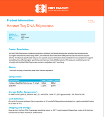 3G HotStart Taq DNA Polymerase (5u/ul), CAS 3GHST81, ống 500U