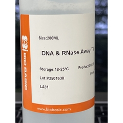 Dung dịch khử nhiễm bề mặt (RNase and DNAase Away),Chai: 200ml, CAT.#: DB0339, Bio Basic