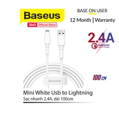 Cáp sạc nhanh, siêu bền Baseus Mini White (Type C/ Lightning/ Micro, Quick Charging & Sync Data TPE Cable)