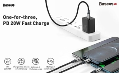 Cáp sạc 3 đầu Baseus Rapid Series 3 in 1 PD 20W (Type C to Type C / Lightning/ Micro USB, Fast Charging & Data Cable )