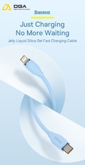 Cáp sạc nhanh C to Lightning 20W cho iPhone 12/13 Baseus Jelly Liquid Silica Gel Fast Charging Data Cable