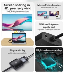 Hub Chuyển Đổi Kết Nối Baseus Lite Series Adapter HDMI to VGA