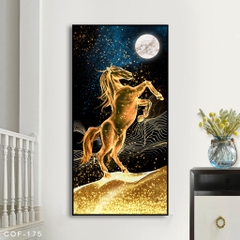 Tranh ngựa vàng và mặt trăng COF-175