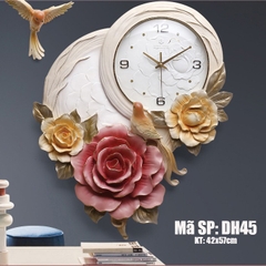 Đồng hồ treo tường hoa hồng DH45
