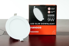 Đèn LED downlight siêu mỏng 9W phi 135mm ,as trắng NANOCO