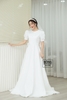 Váy cưới phi nhật trắng nơ kép dài DC330