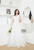 Váy cưới Xốp trắng cổ V đai eo kèm nơ DC624